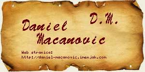 Daniel Macanović vizit kartica